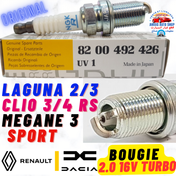 BOUGIE ALLUMAGE LAGUNA 3/CLIO 3 CLIO 4 Megane 3 Sport RS 2.0 16v Turbo Nouvelle Original Renault Dacia 8200492426